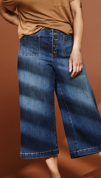 R Jeans Pants - SOLD - WIDE LEG CAPRI DENIM PANTS
